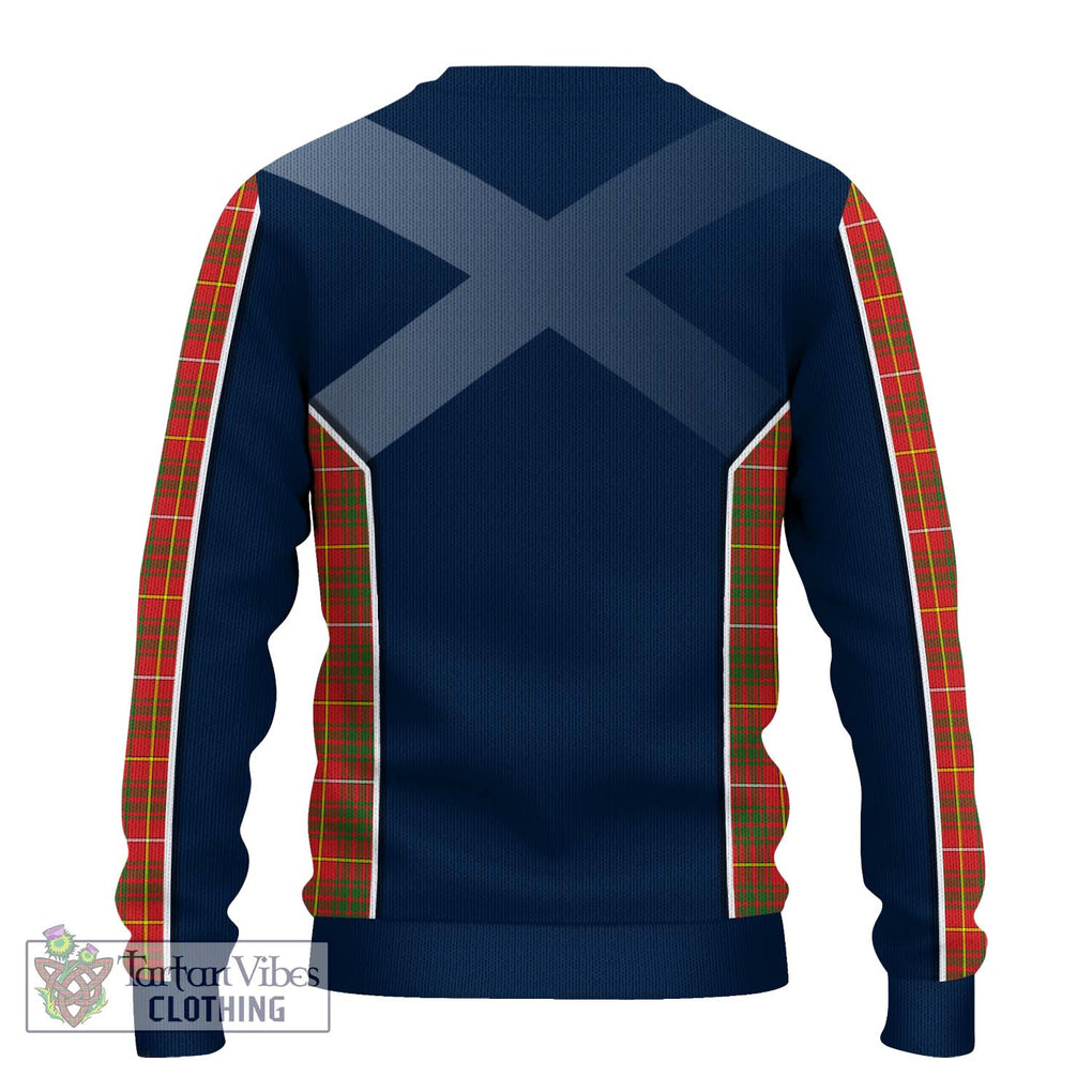 Bruce Modern Tartan Knitted Sweater with Family Crest and Lion Rampant Vibes Sport Style - Tartan Vibes Clothing