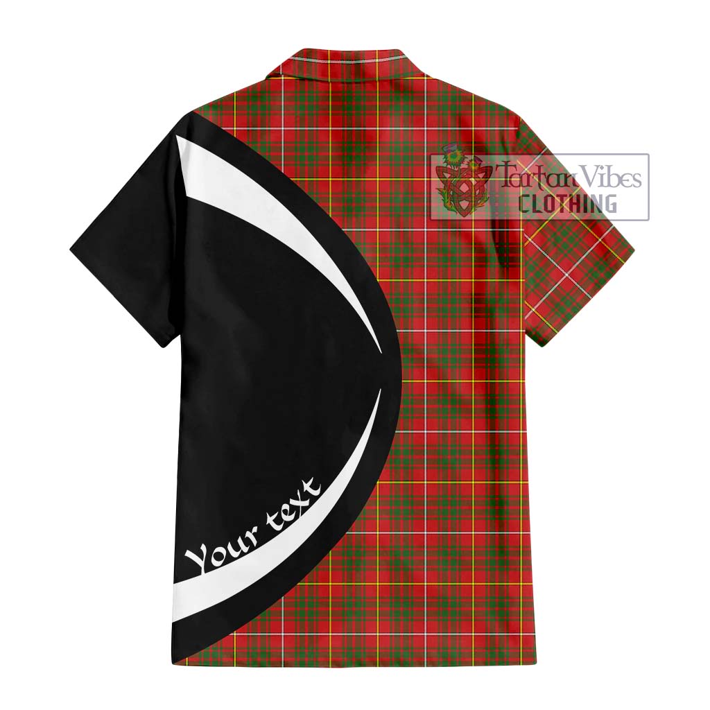 Bruce Modern Tartan Short Sleeve Button Up with Family Crest Circle Style - Tartan Vibes Clothing