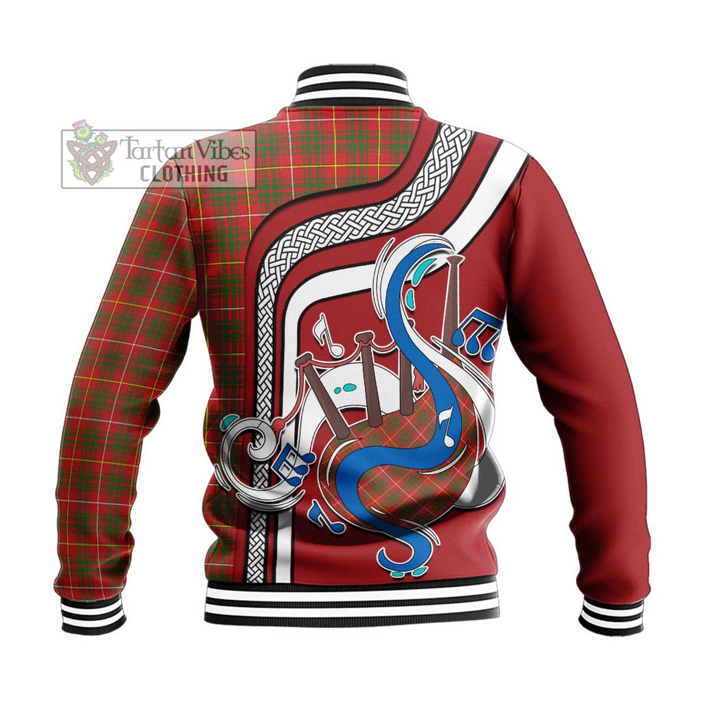 Tartan Vibes Clothing Bruce Modern Tartan Baseball Jacket with Epic Bagpipe Style