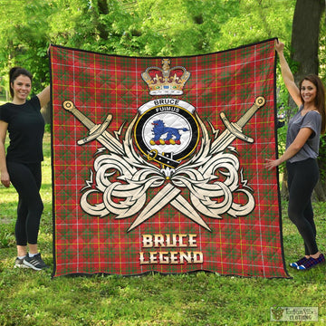 Bruce Modern Tartan Quilt with Clan Crest and the Golden Sword of Courageous Legacy