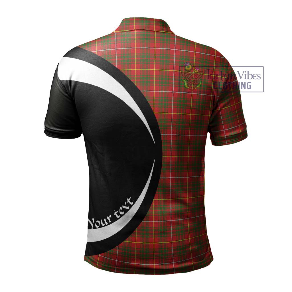 Bruce Modern Tartan Men's Polo Shirt with Family Crest Circle Style - Tartan Vibes Clothing