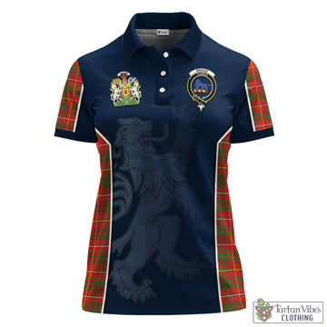 Bruce Modern Tartan Women's Polo Shirt with Family Crest and Lion Rampant Vibes Sport Style