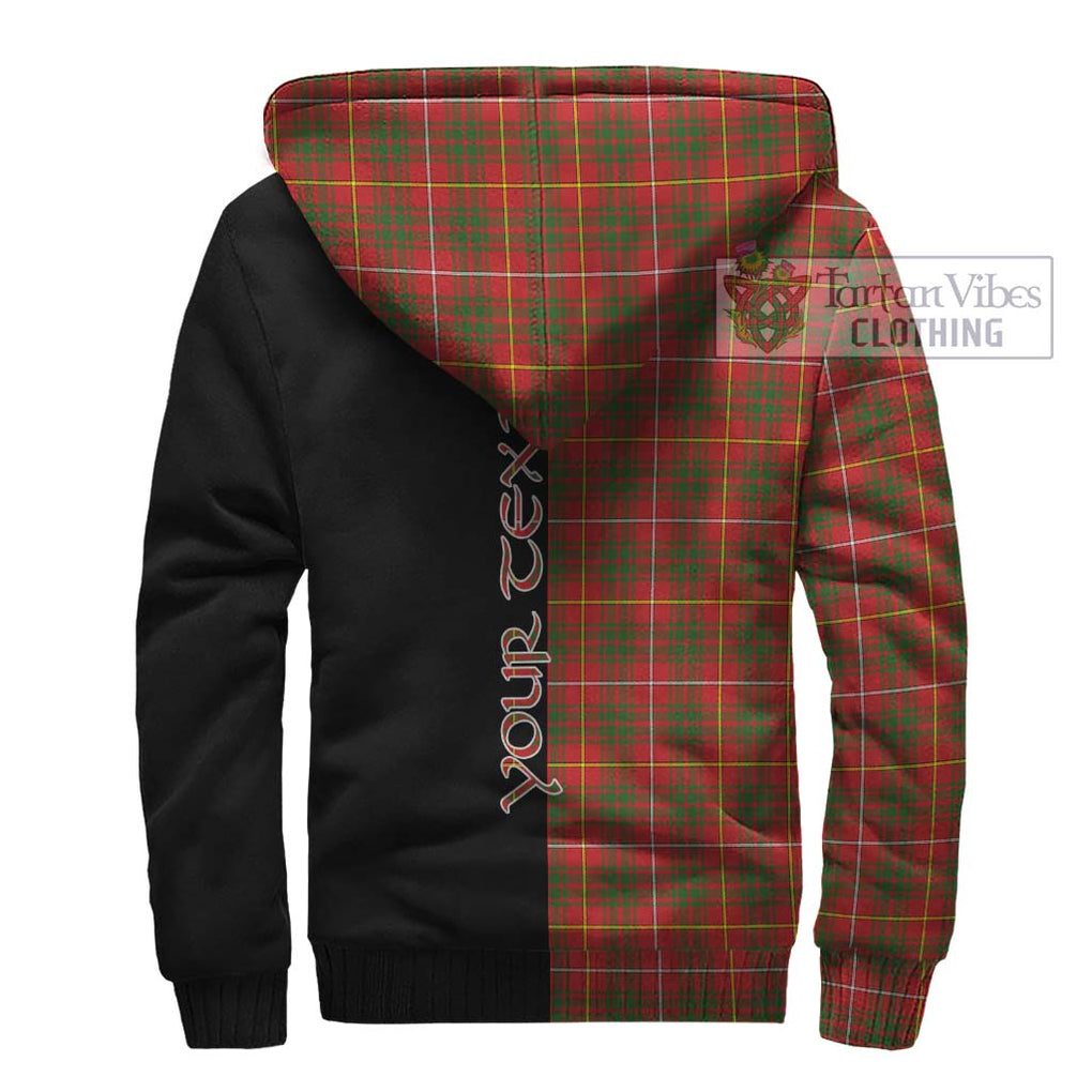 Bruce Modern Tartan Sherpa Hoodie with Family Crest and Half Of Me Style - Tartanvibesclothing Shop