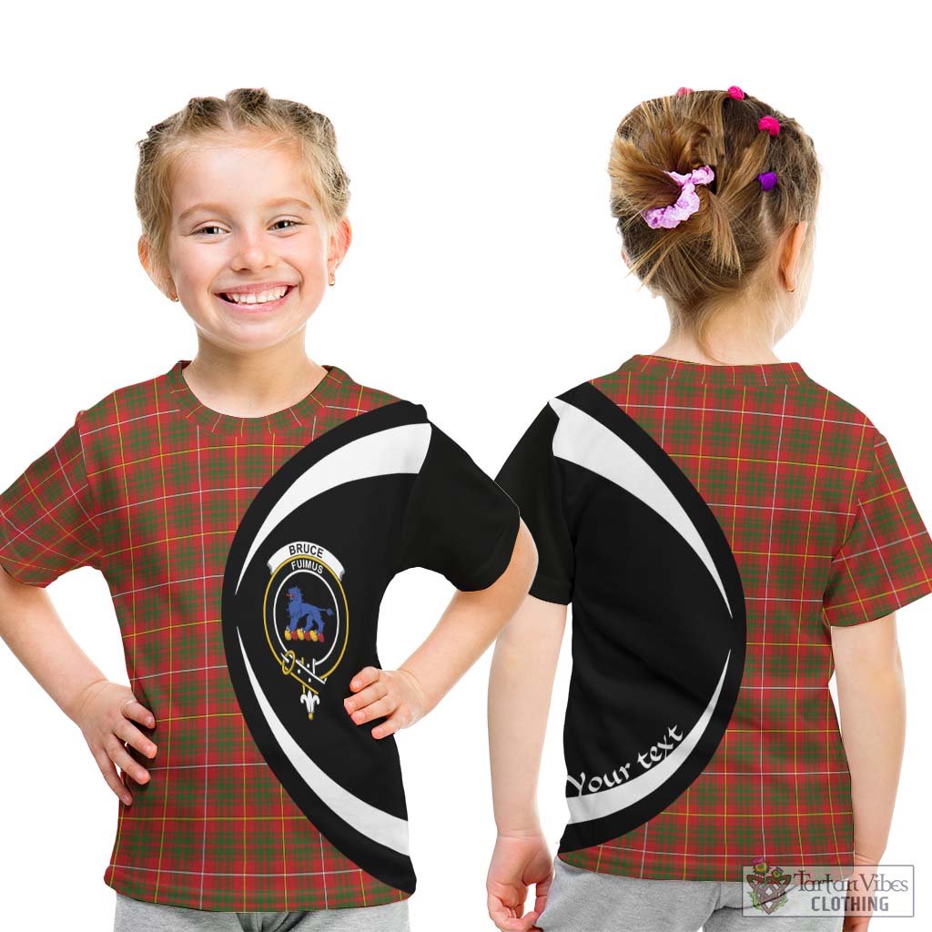 Bruce Modern Tartan Kid T-Shirt with Family Crest Circle Style - Tartan Vibes Clothing