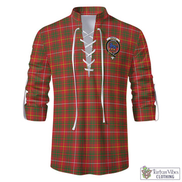 Bruce Modern Tartan Men's Scottish Traditional Jacobite Ghillie Kilt Shirt with Family Crest