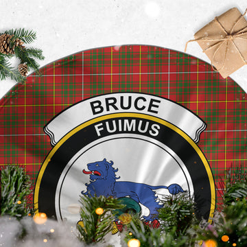 Bruce Modern Tartan Christmas Tree Skirt with Family Crest