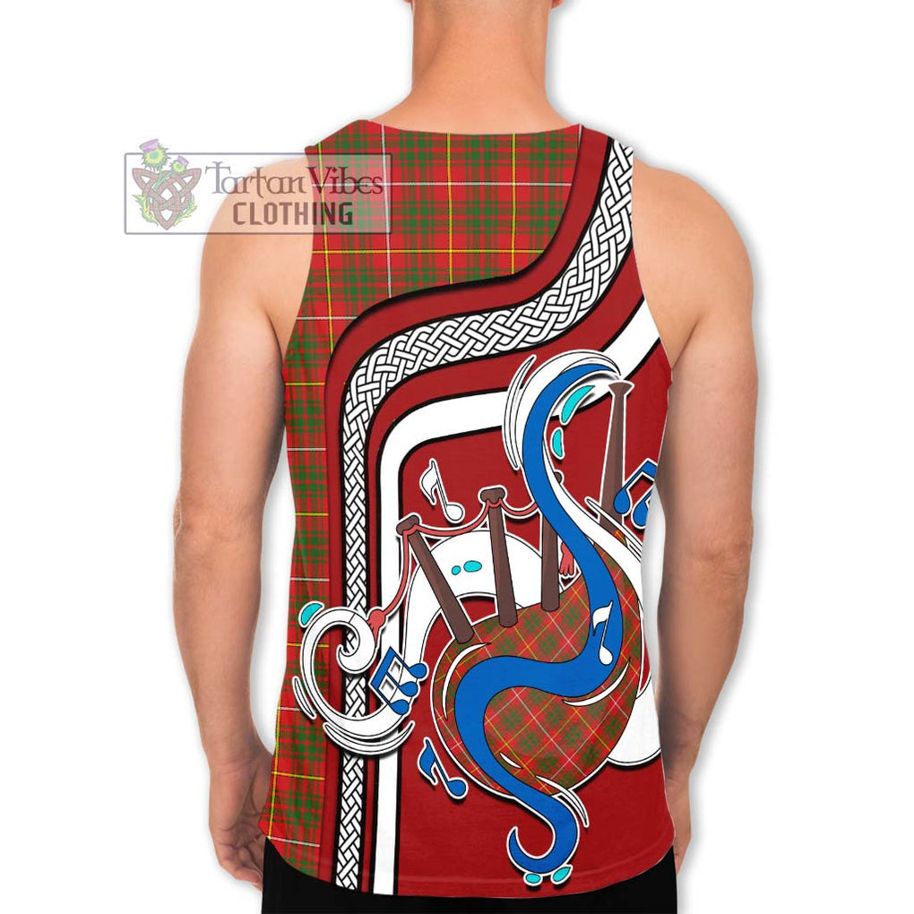 Bruce Modern Tartan Men's Tank Top with Epic Bagpipe Style - Tartanvibesclothing Shop