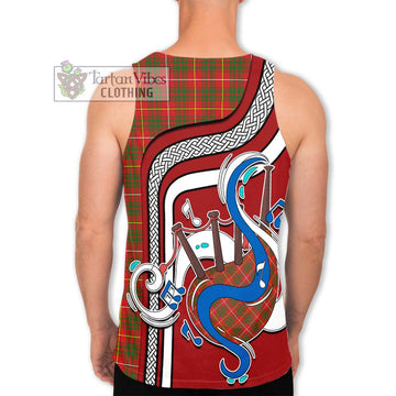 Bruce Modern Tartan Men's Tank Top with Epic Bagpipe Style