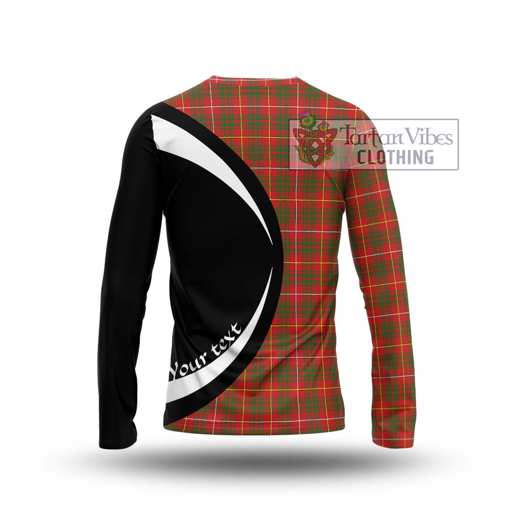 Bruce Modern Tartan Long Sleeve T-Shirt with Family Crest Circle Style - Tartan Vibes Clothing