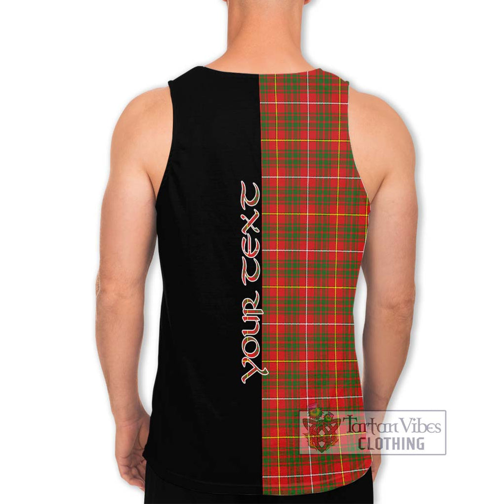 Bruce Modern Tartan Men's Tank Top with Family Crest and Half Of Me Style - Tartanvibesclothing Shop