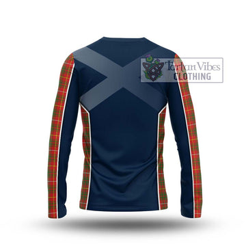 Bruce Modern Tartan Long Sleeve T-Shirt with Family Crest and Lion Rampant Vibes Sport Style