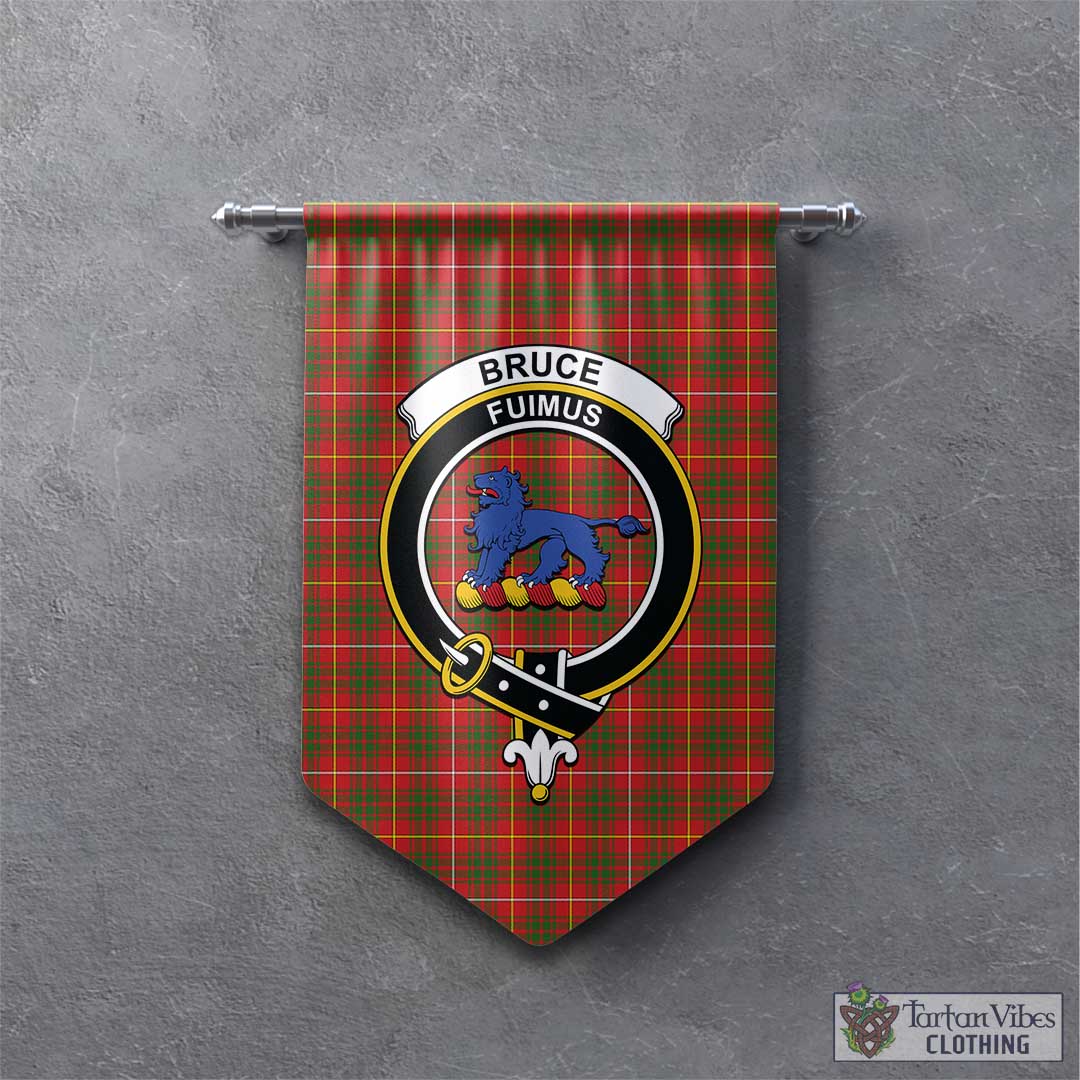 Tartan Vibes Clothing Bruce Modern Tartan Gonfalon, Tartan Banner with Family Crest