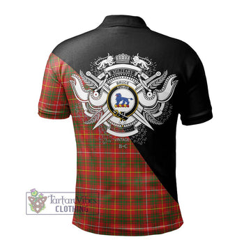 Bruce Modern Tartan Polo Shirt with Family Crest and Military Logo Style