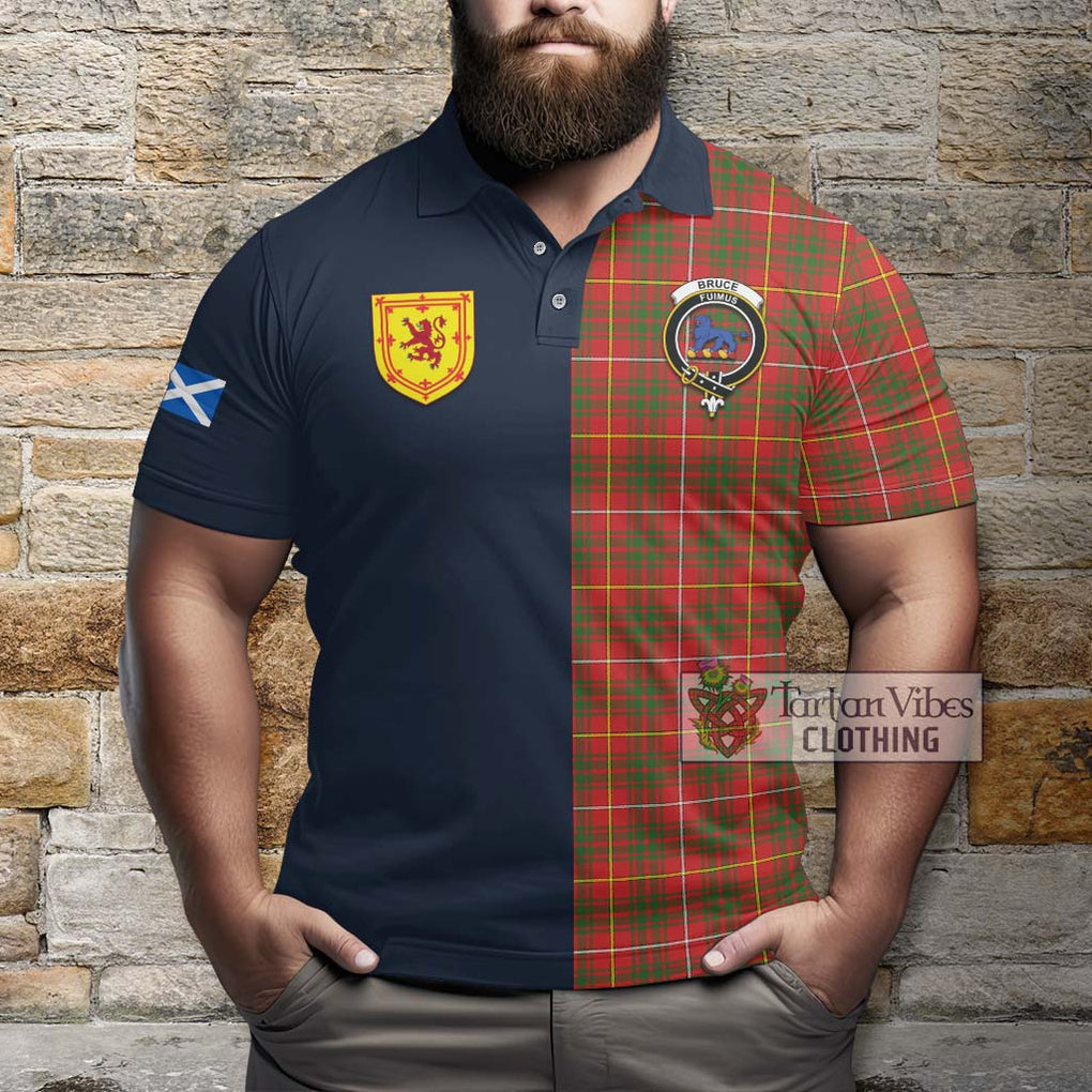 Tartan Vibes Clothing Bruce Modern Tartan Polo Shirt with Scottish Lion Royal Arm Half Style