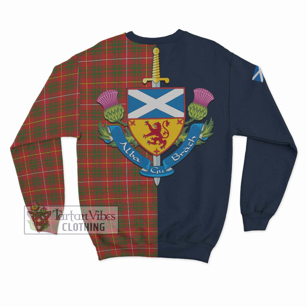 Tartan Vibes Clothing Bruce Modern Tartan Sweatshirt with Scottish Lion Royal Arm Half Style