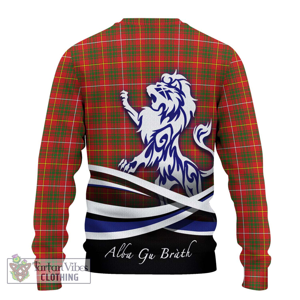 Bruce Modern Tartan Knitted Sweater with Alba Gu Brath Regal Lion Emblem - Tartanvibesclothing Shop