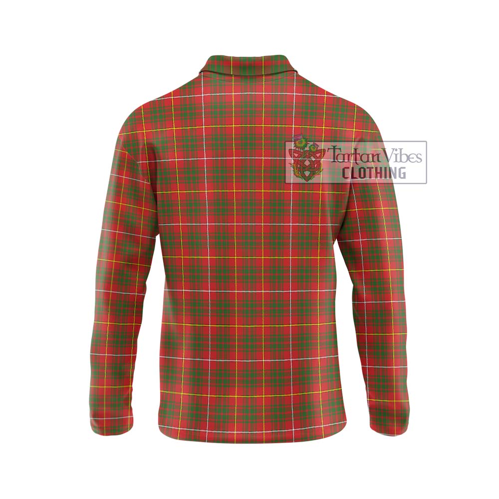 Bruce Modern Tartan Long Sleeve Polo Shirt with Family Crest DNA In Me Style - Tartanvibesclothing Shop