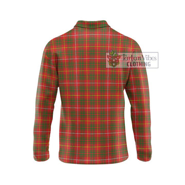 Bruce Modern Tartan Long Sleeve Polo Shirt with Family Crest DNA In Me Style