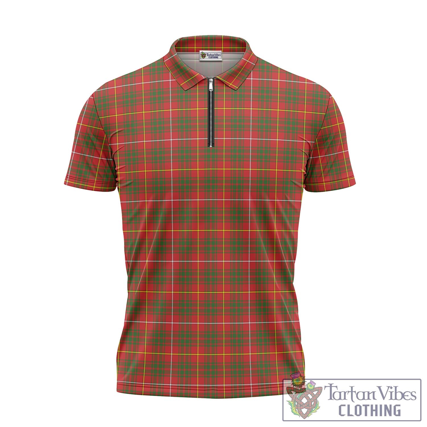 Tartan Vibes Clothing Bruce Modern Tartan Zipper Polo Shirt