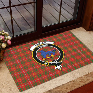 Bruce Modern Tartan Door Mat with Family Crest