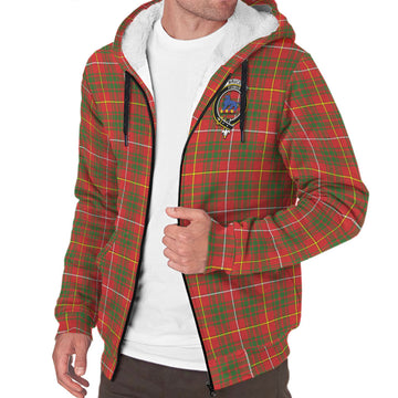 Bruce Modern Tartan Sherpa Hoodie with Family Crest