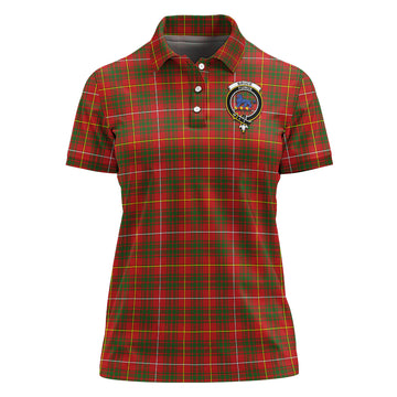 Bruce Modern Tartan Polo Shirt with Family Crest For Women