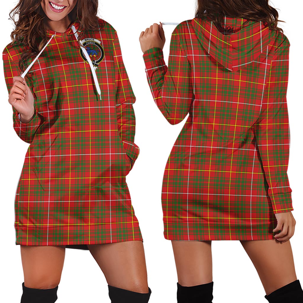 Bruce Modern Tartan Hoodie Dress with Family Crest - Tartan Vibes Clothing