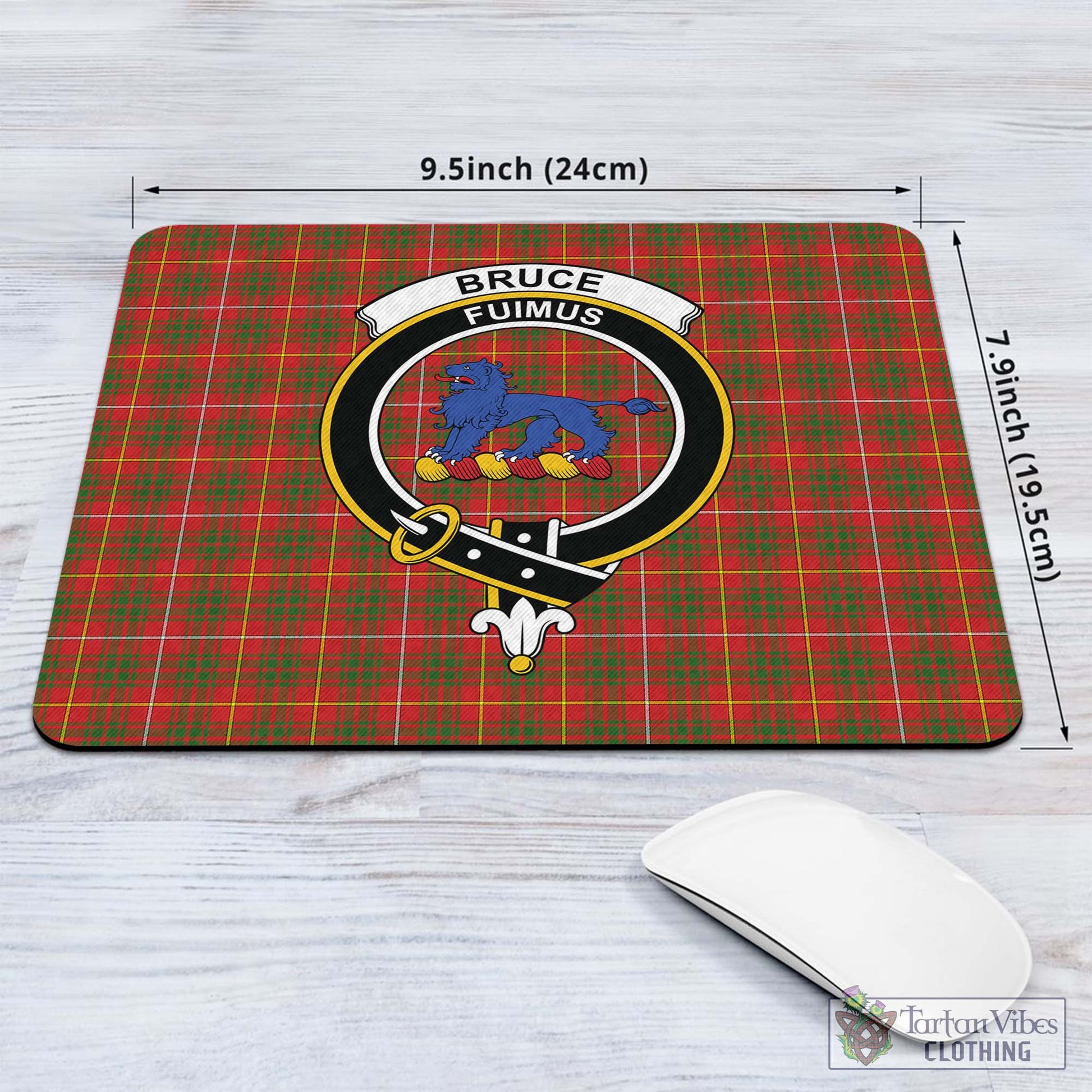 Tartan Vibes Clothing Bruce Modern Tartan Mouse Pad with Family Crest