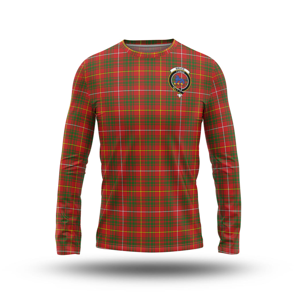 Bruce Modern Tartan Long Sleeve T-Shirt with Family Crest - Tartanvibesclothing