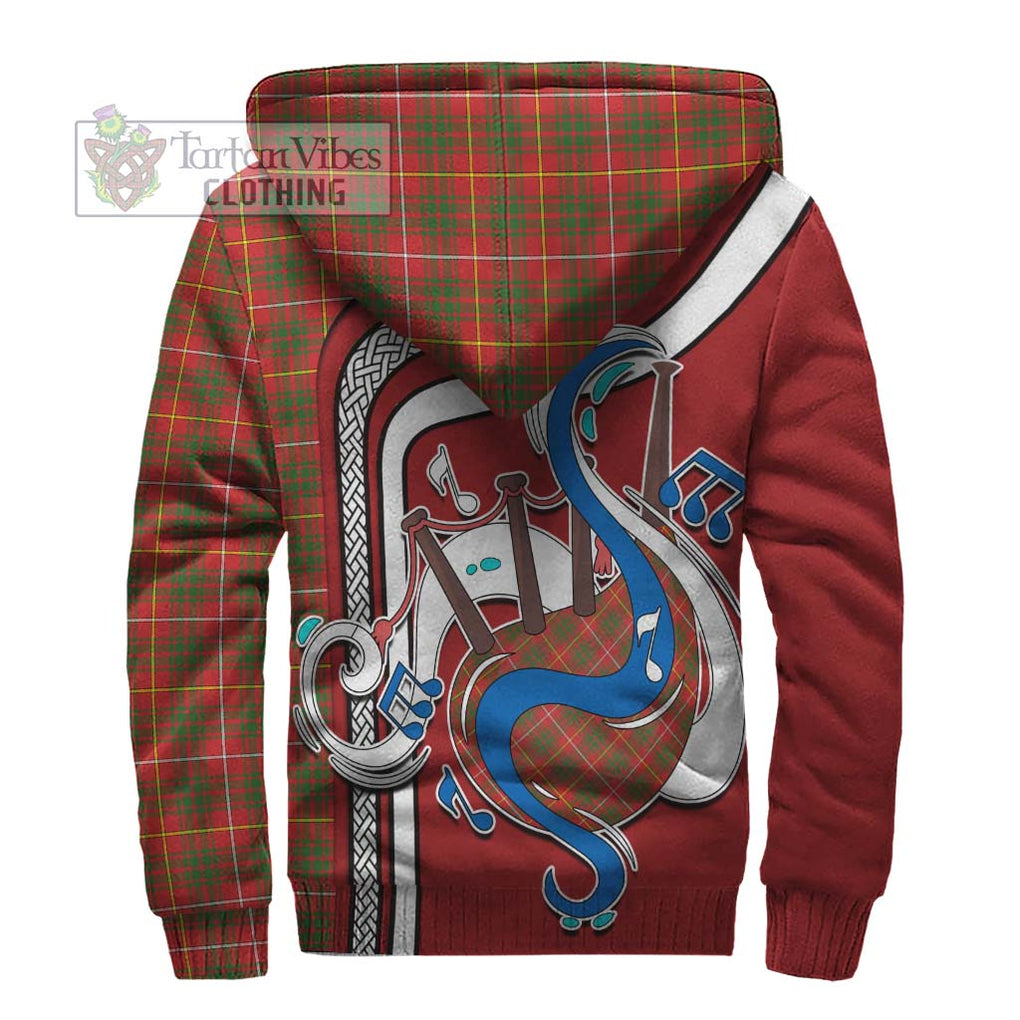 Bruce Modern Tartan Sherpa Hoodie with Epic Bagpipe Style - Tartanvibesclothing Shop