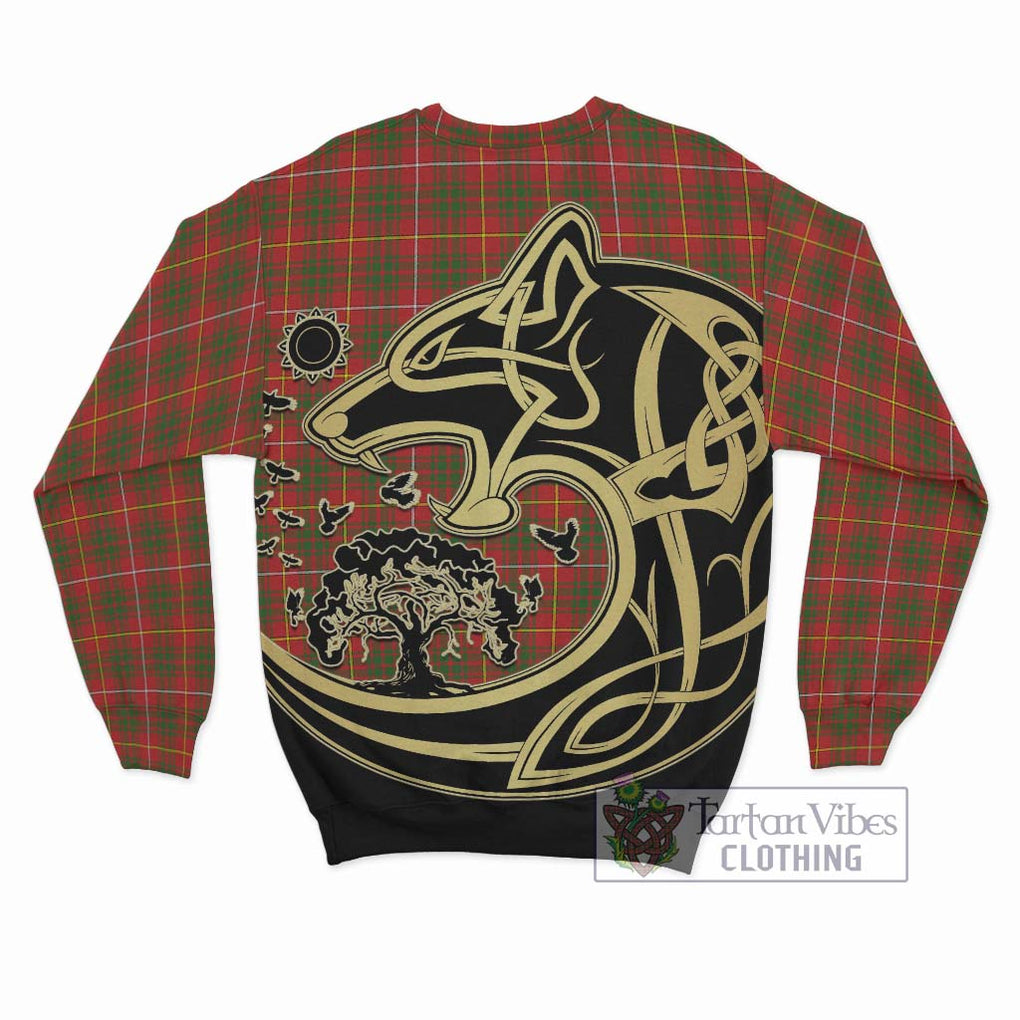 Bruce Modern Tartan Sweatshirt with Family Crest Celtic Wolf Style - Tartan Vibes Clothing