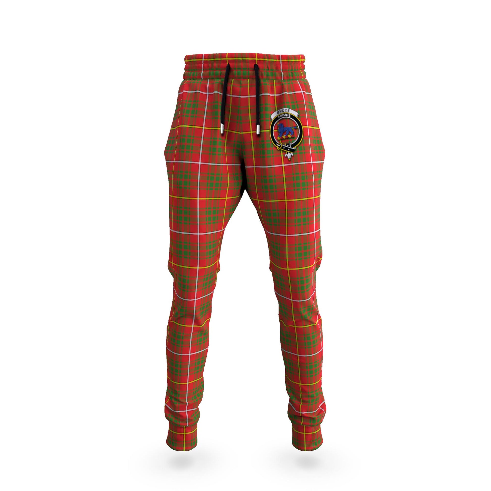 Bruce Modern Tartan Joggers Pants with Family Crest 5XL - Tartan Vibes Clothing