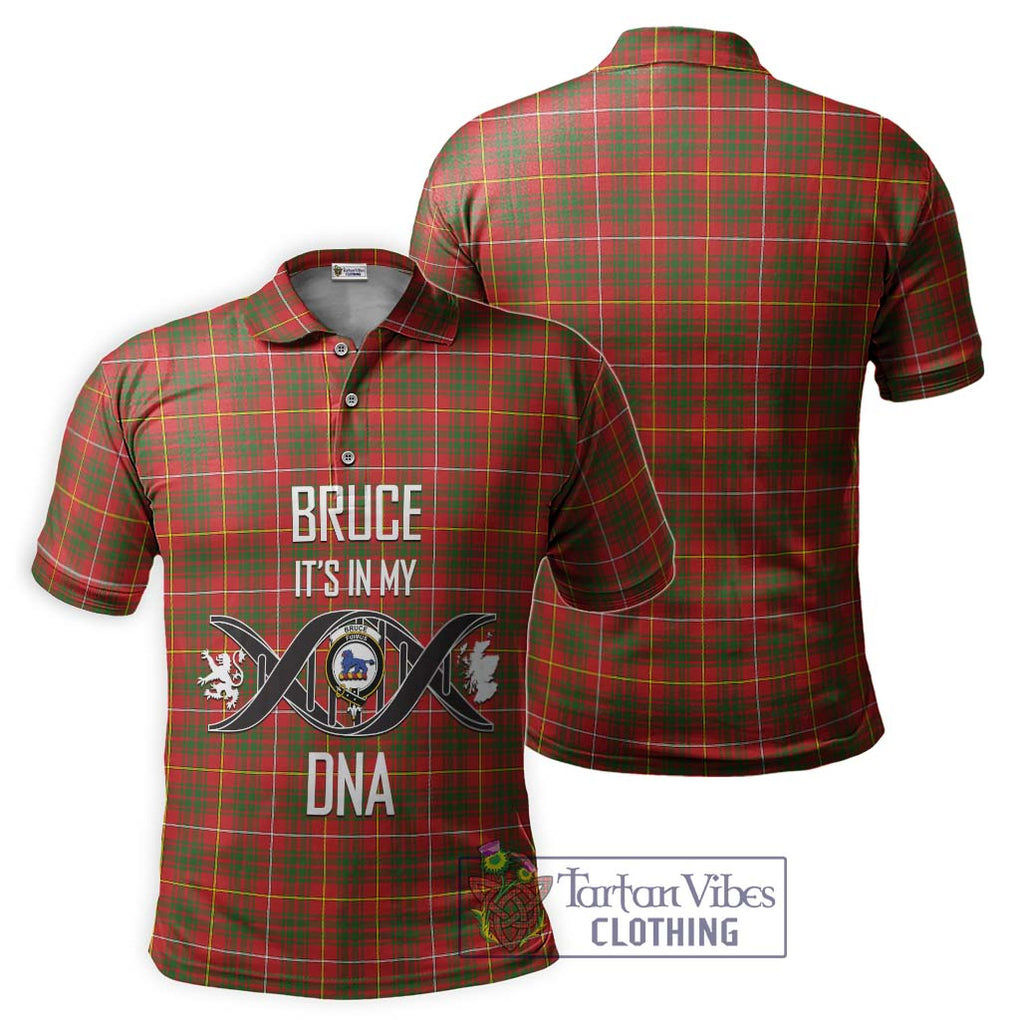 Bruce Modern Tartan Polo Shirt with Family Crest DNA In Me Style - Tartanvibesclothing Shop