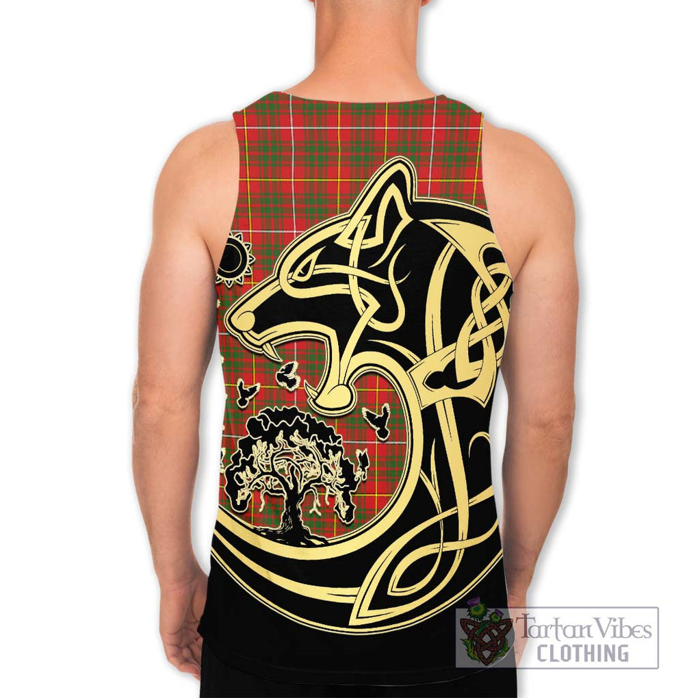 Bruce Modern Tartan Men's Tank Top with Family Crest Celtic Wolf Style - Tartan Vibes Clothing