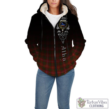 Bruce Modern Tartan Sherpa Hoodie Featuring Alba Gu Brath Family Crest Celtic Inspired