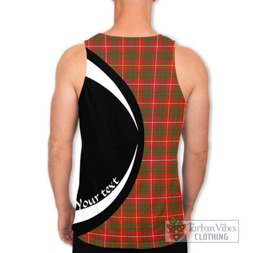 Bruce Modern Tartan Men's Tank Top with Family Crest Circle Style