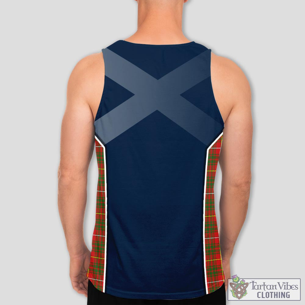 Tartan Vibes Clothing Bruce Modern Tartan Men's Tanks Top with Family Crest and Scottish Thistle Vibes Sport Style