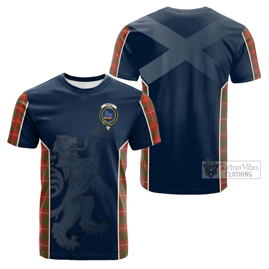 Tartan Vibes Clothing Bruce Modern Tartan Cotton T-shirt with Family Crest and Lion Rampant Vibes Sport Style