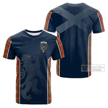 Bruce Modern Tartan Cotton T-shirt with Family Crest and Lion Rampant Vibes Sport Style