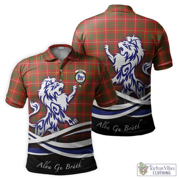 Bruce Modern Tartan Polo Shirt with Alba Gu Brath Regal Lion Emblem