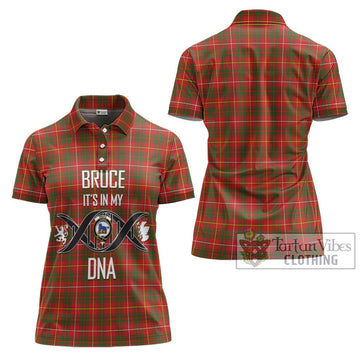 Bruce Modern Tartan Women's Polo Shirt with Family Crest DNA In Me Style