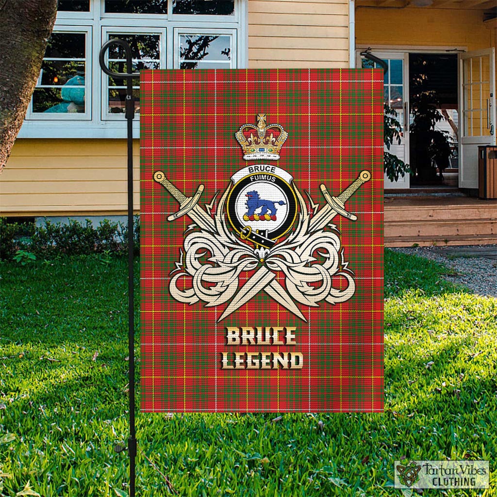 Tartan Vibes Clothing Bruce Modern Tartan Flag with Clan Crest and the Golden Sword of Courageous Legacy