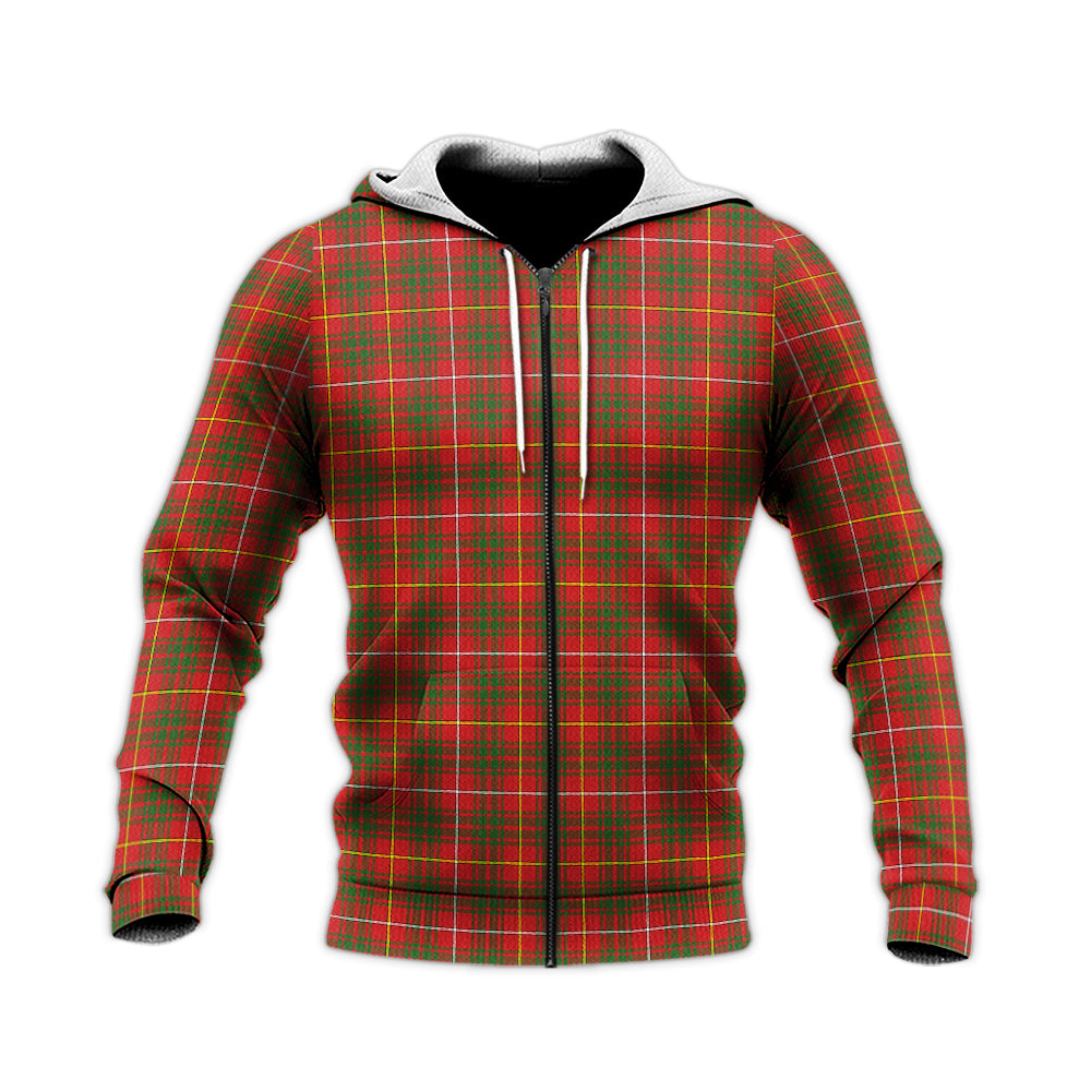 Bruce Modern Tartan Knitted Hoodie Unisex Knitted Zip Hoodie - Tartanvibesclothing