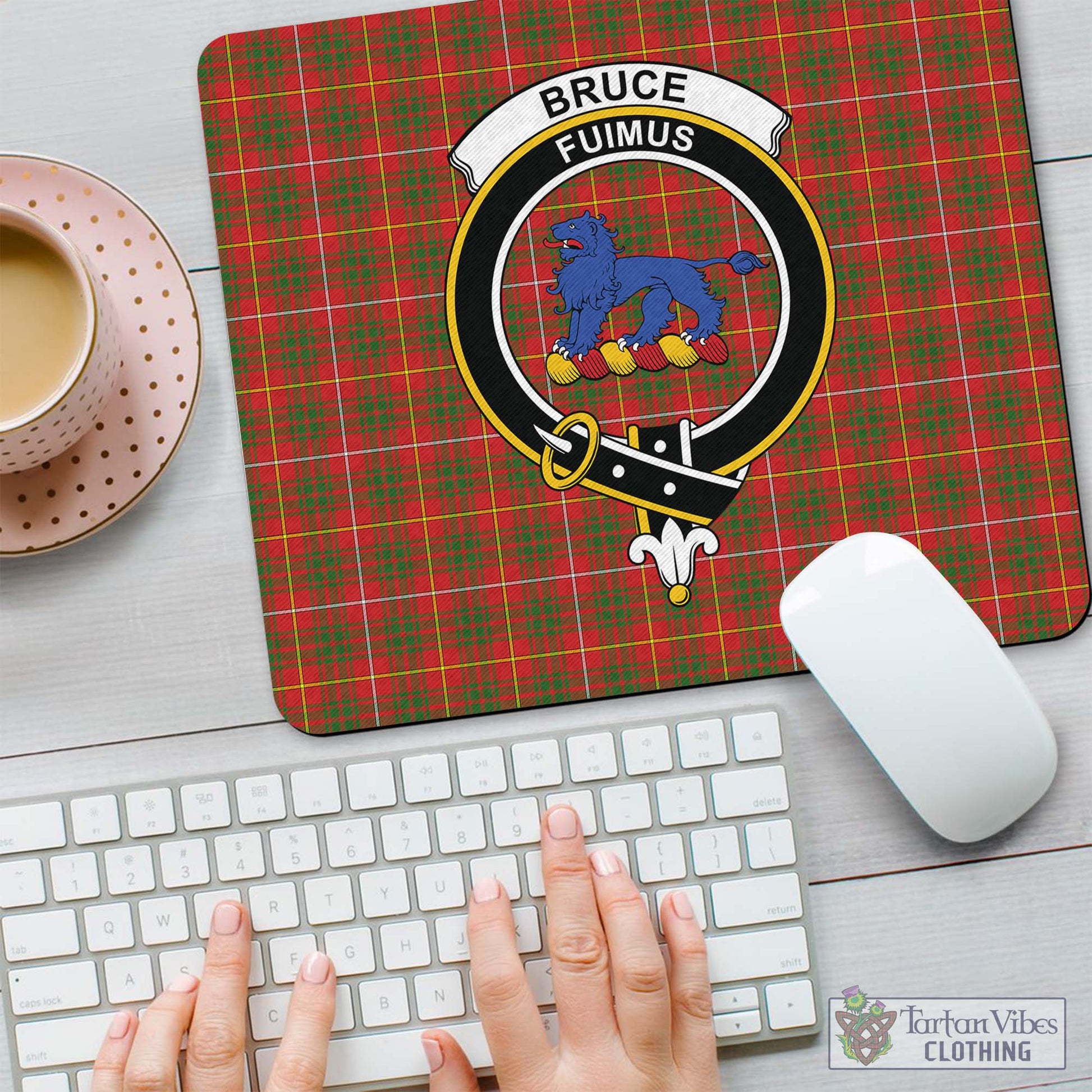 Tartan Vibes Clothing Bruce Modern Tartan Mouse Pad with Family Crest