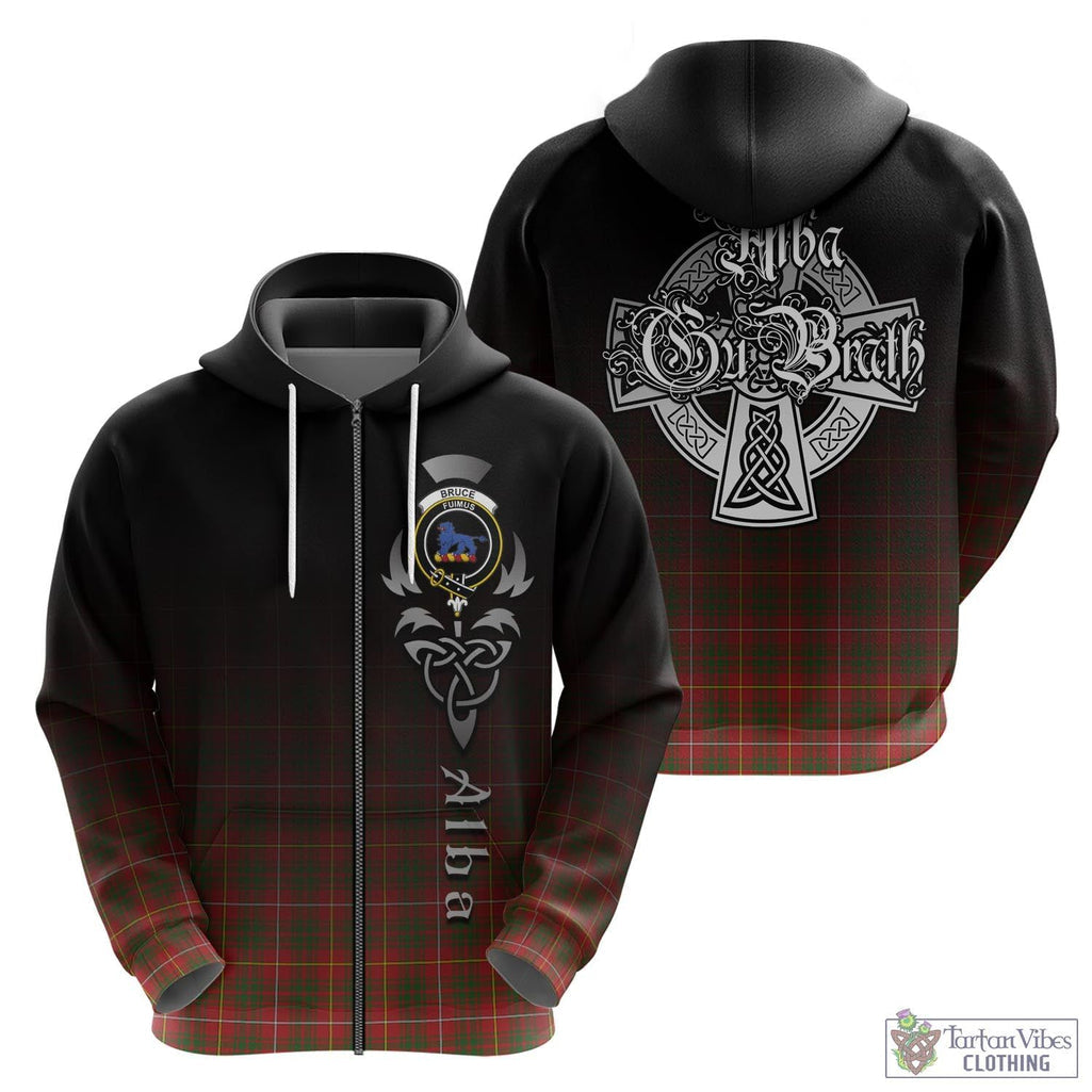 Tartan Vibes Clothing Bruce Modern Tartan Hoodie Featuring Alba Gu Brath Family Crest Celtic Inspired