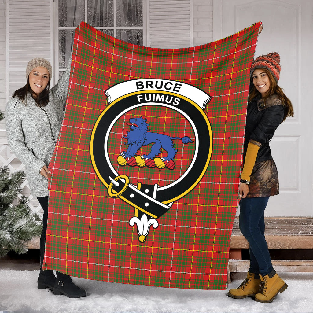 Bruce Modern Tartan Blanket with Family Crest - Tartan Vibes Clothing