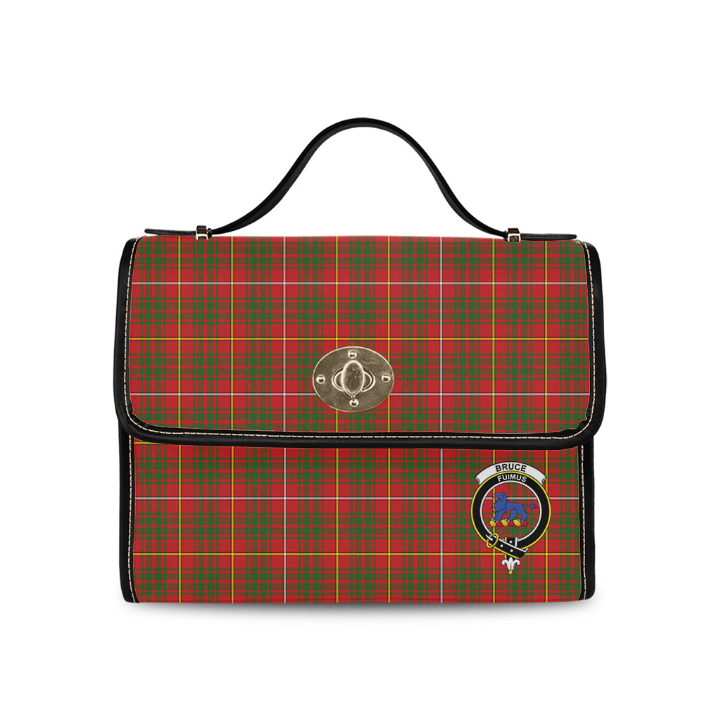 Bruce Modern Tartan Leather Strap Waterproof Canvas Bag with Family Crest - Tartanvibesclothing