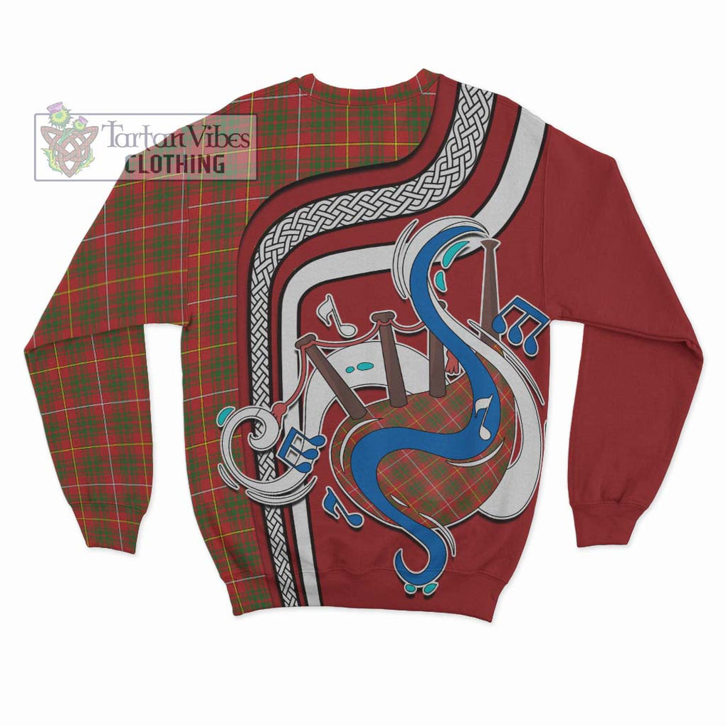 Bruce Modern Tartan Sweatshirt with Epic Bagpipe Style - Tartanvibesclothing Shop