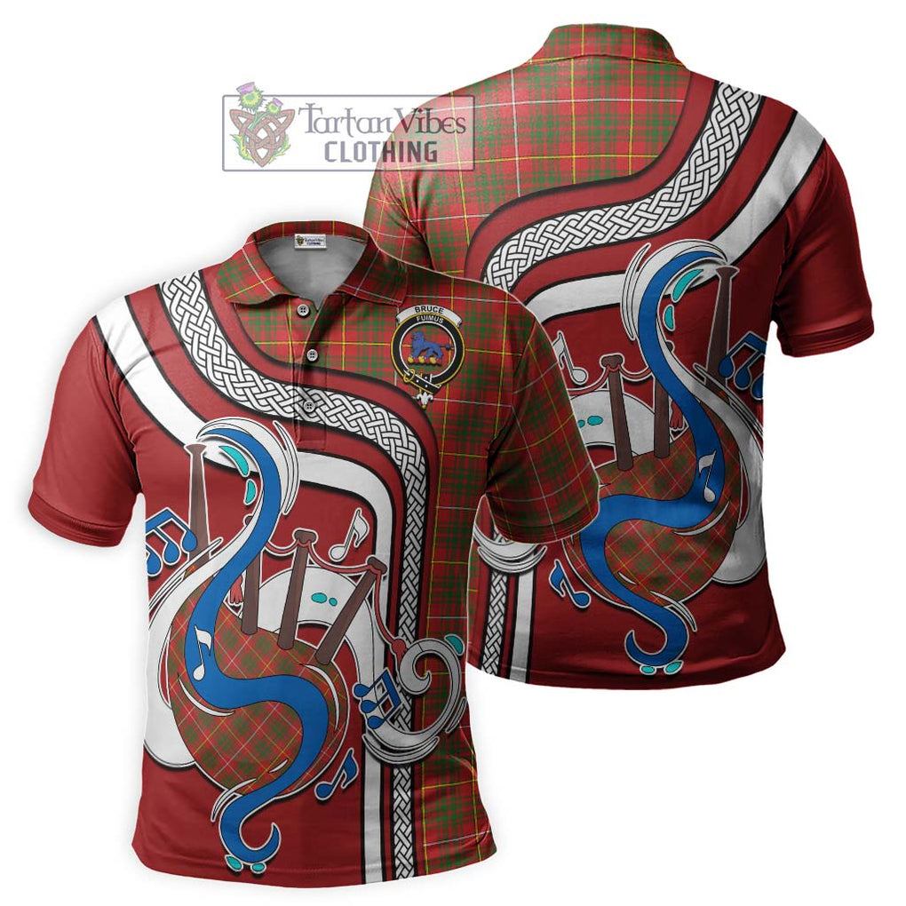 Tartan Vibes Clothing Bruce Modern Tartan Polo Shirt with Epic Bagpipe Style