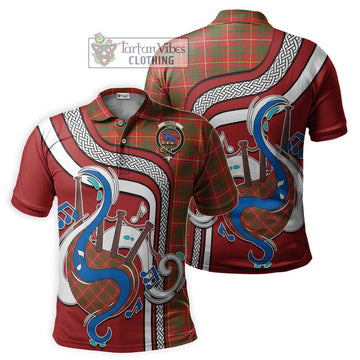 Bruce Modern Tartan Polo Shirt with Epic Bagpipe Style